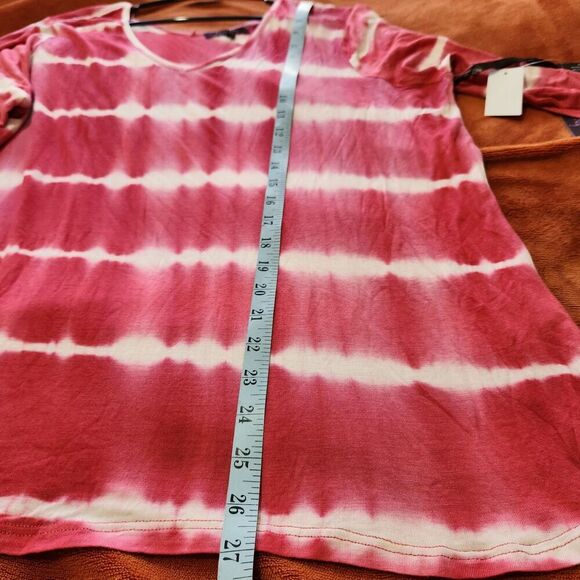 Olivia Sky Longsleeve Top For Women size 1X Tie-dye Pink Feels Soft - Picture 6 of 11